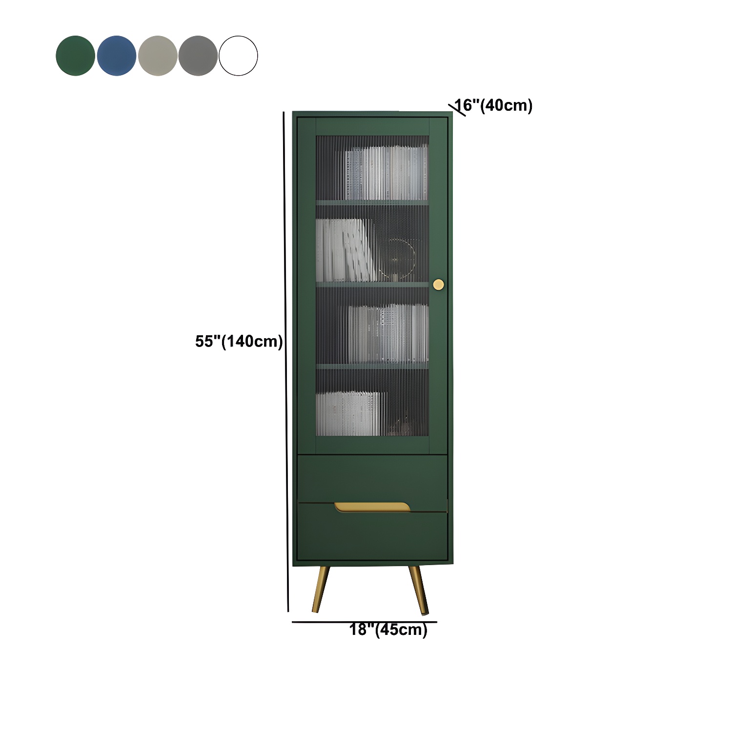Modern Wooden Accent Cabinet with 2 Drawers and Glass Door Cabinet - image 13