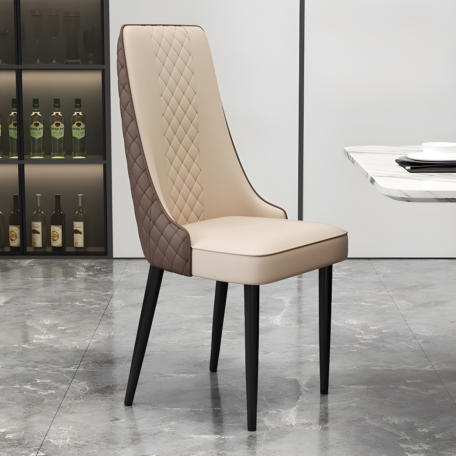 Comfortable and Stylish Faux Leather High Back Upholstered Chair for Kitchen and Dining - image 5