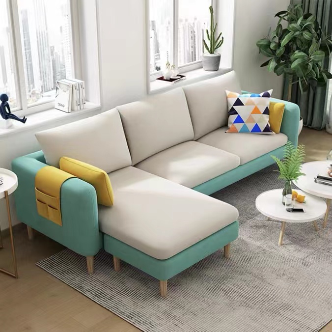 Simple L-Shape Reversible Sponge Cushioned Sofa Recliner 3 Person with Pillow Back & Square Arm - image 14