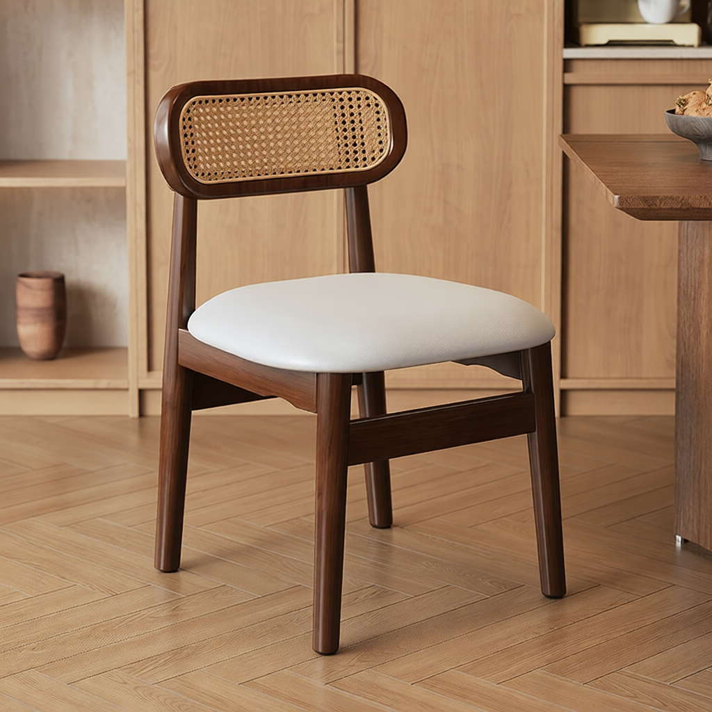 Simple Drawing Room Side Chair with Exposed Back, Upholstered Seat, and Wooden Legs - image 7