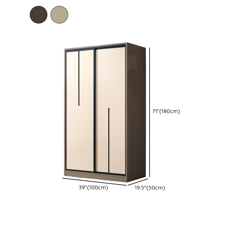 Modish Wooden Independent Armoire Cabinet with Soft Close Door, Interior Shelves, and Clothing Rod - image 7