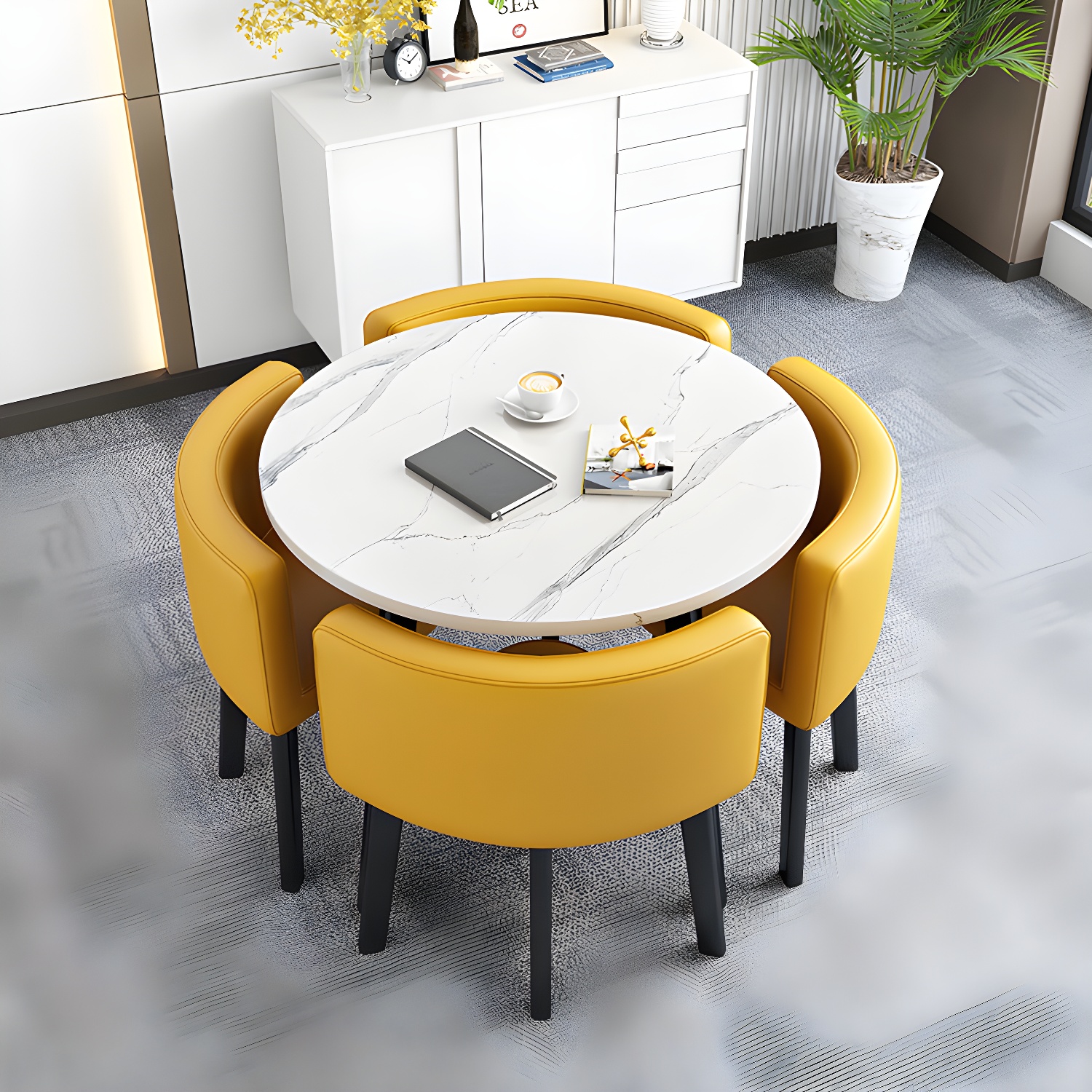 Modern Wood Dining Table Set 5 Pieces Dining Set for Home Use - image 8