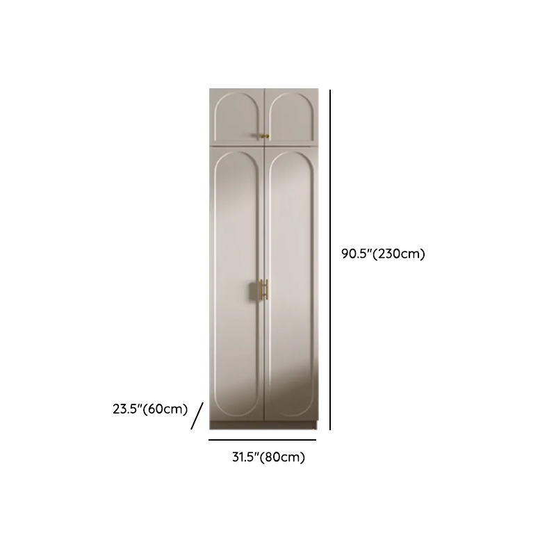 Chalk Simple Lumber Wardrobe Closet with Soft Close Drawer, Soft Close Door, Interior Shelves, and Clothing Rod - image 16