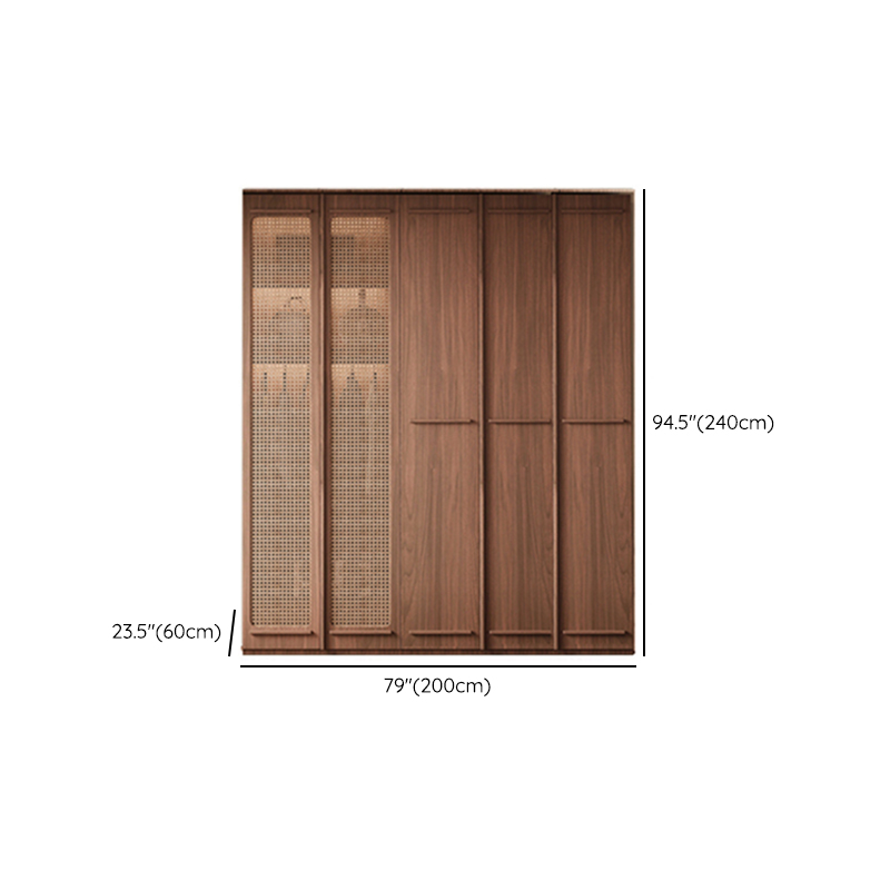 Simplistic Wood Color Timber Wardrobe Closet with Soft Close Door, Interior Shelves, and Hanging Rod - image 15