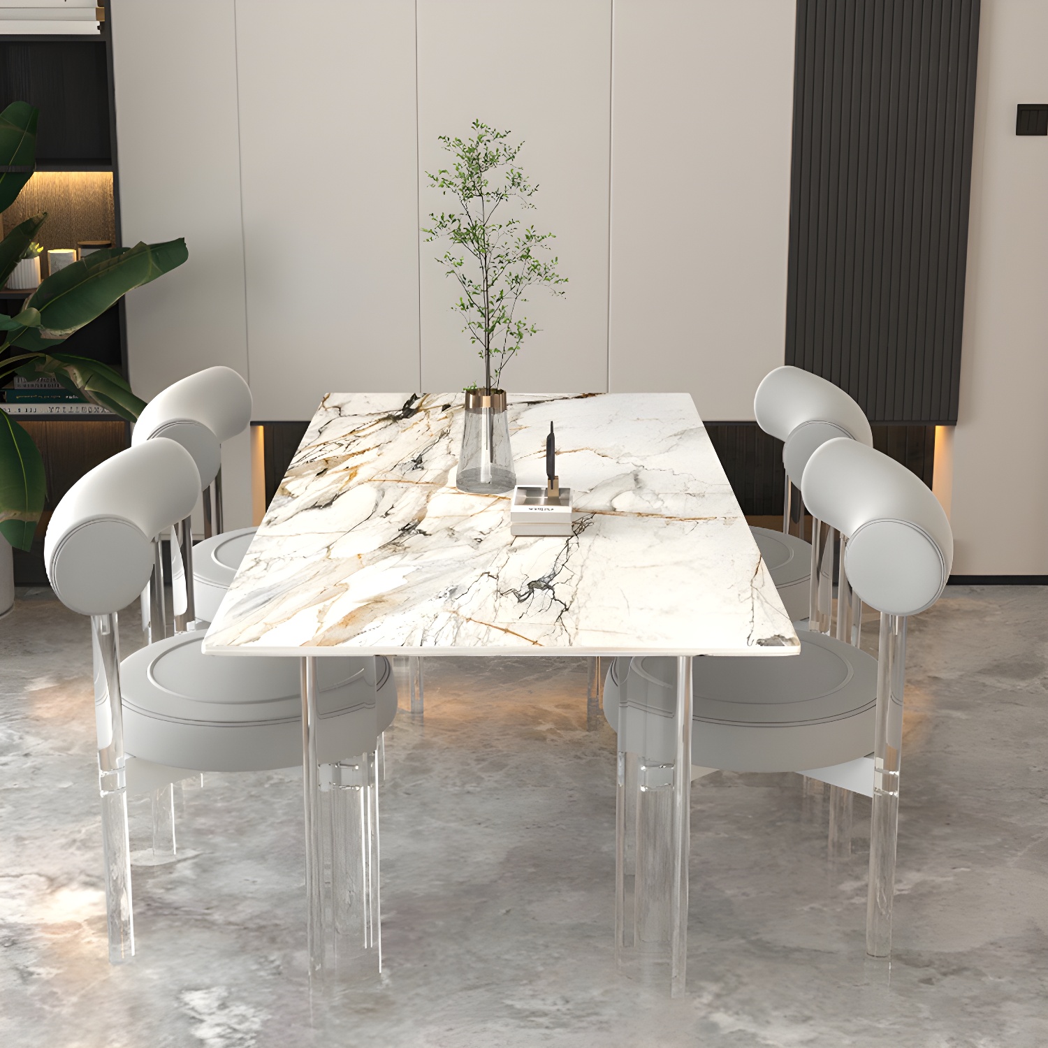 Clear Leg Modern Side Chair with Low Back and Upholstered Polyurethane Seat - image 13