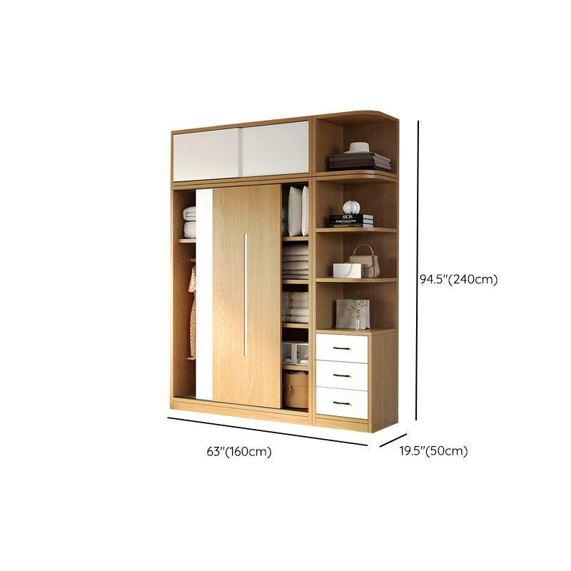 Natural Color Minimalist Cabinet Armoire with Soft Close Drawer, Soft Close Door & Interior Shelves - image 28
