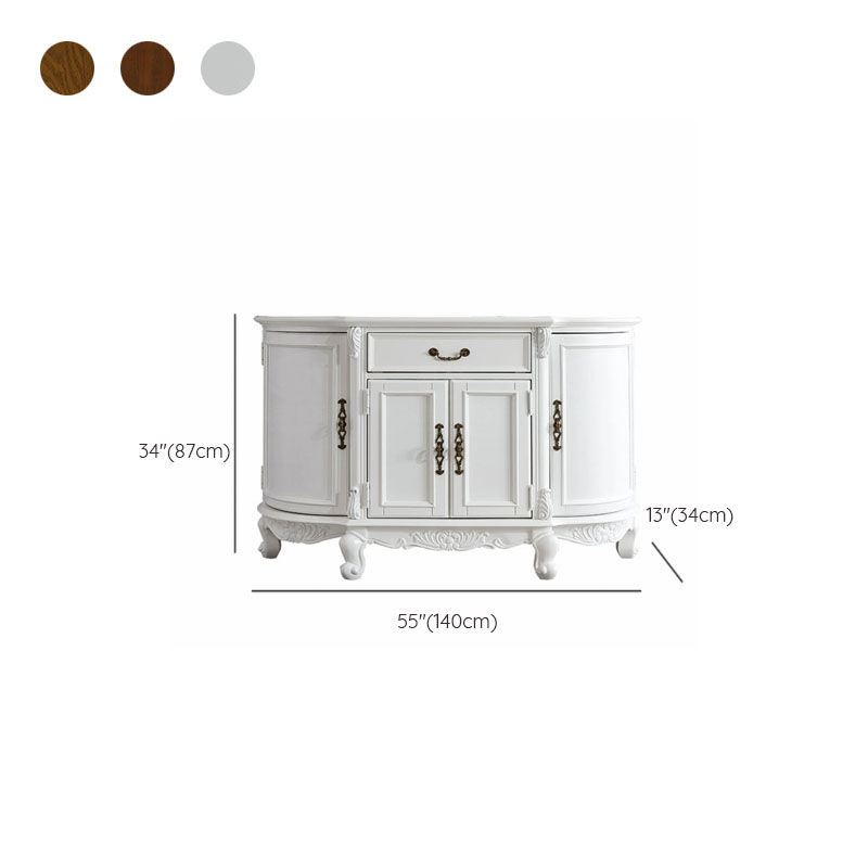 Traditional Wooden Sideboard with Storage Cabinets and Drawers - image 13
