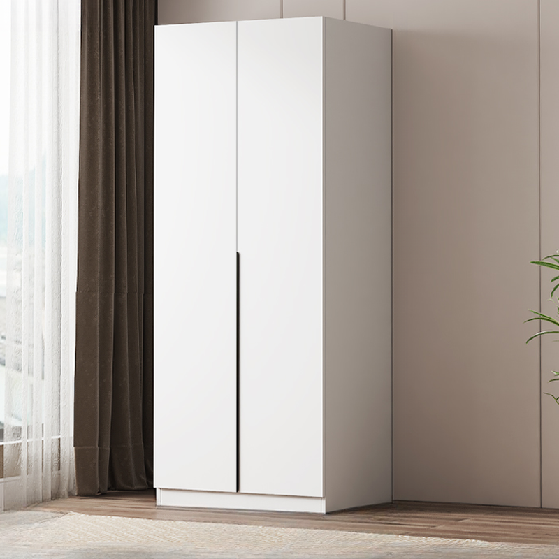 Modish Wooden Independent Armoire Cabinet with Soft Close Door, Interior Shelves, and Clothing Rod