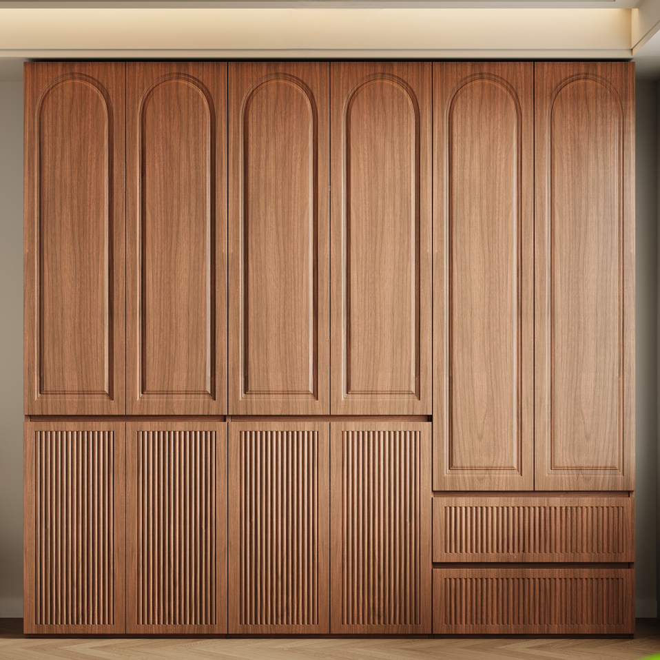 Acorn Minimalist Natural Wood Independent Wardrobe Closet with Soft Close Drawer, Soft Close Door, and Interior Shelves