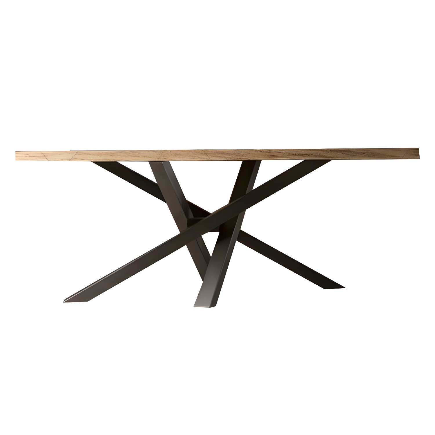 Pine Solid Wood Dining Table Single Pedestal Metallic Base Rectangle Table for Home - image 5