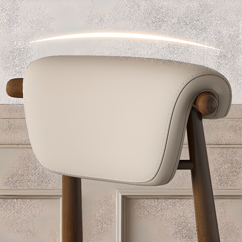 Casual Side Chair in Vinyl Leather with Wood Legs, Low Back, Framed and Balanced - image 15