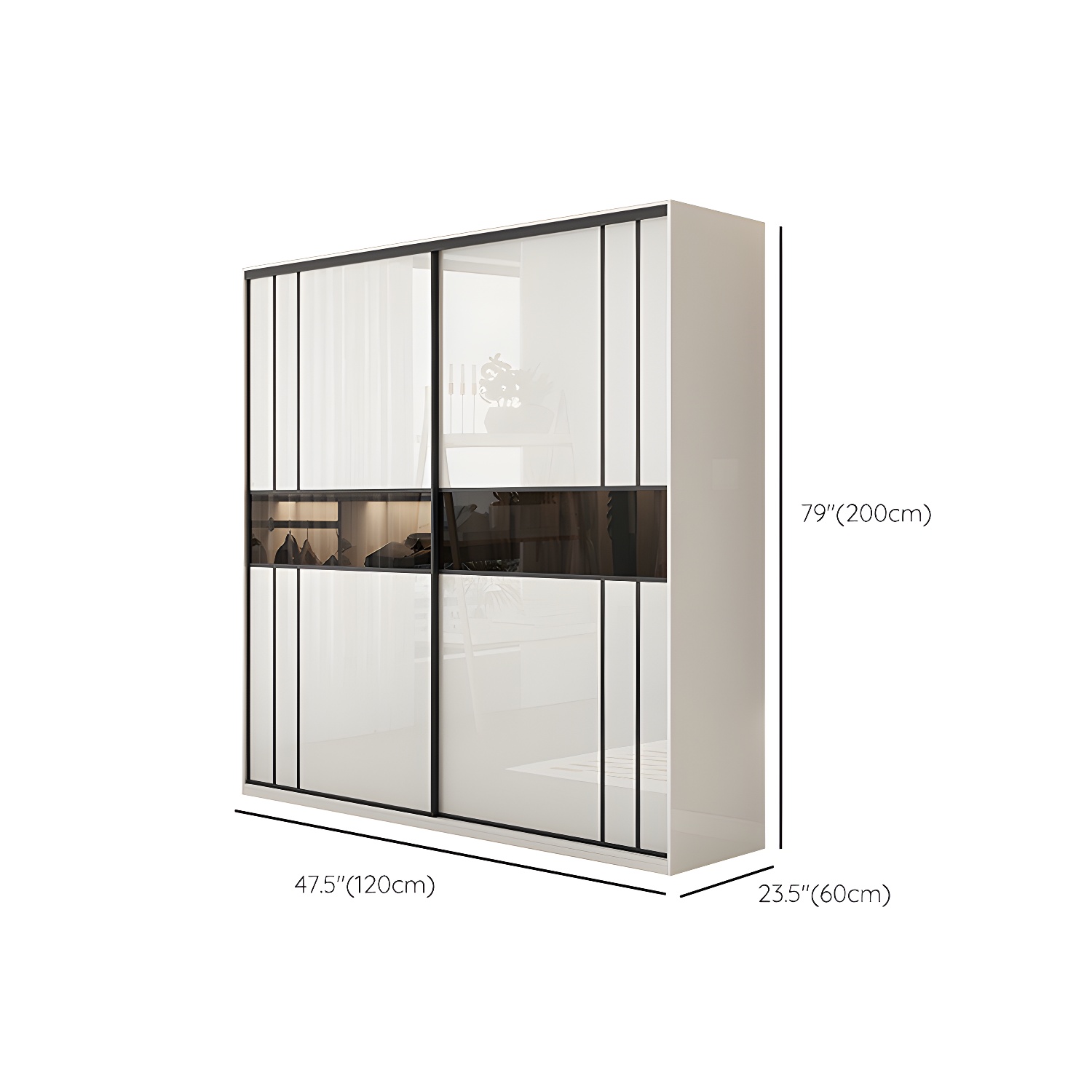 White Colour Wooden Wardrobe Cloth Rod Included Wardrobe Closet with Shelves - image 10