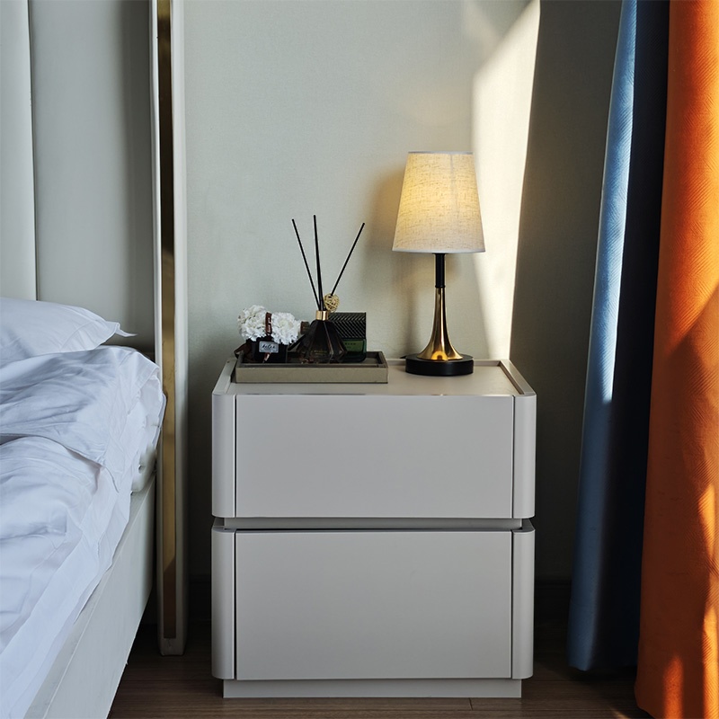 Modish Nightstand With Drawer Organization Featuring 2 Drawers and Composite Wood Countertop - image 7