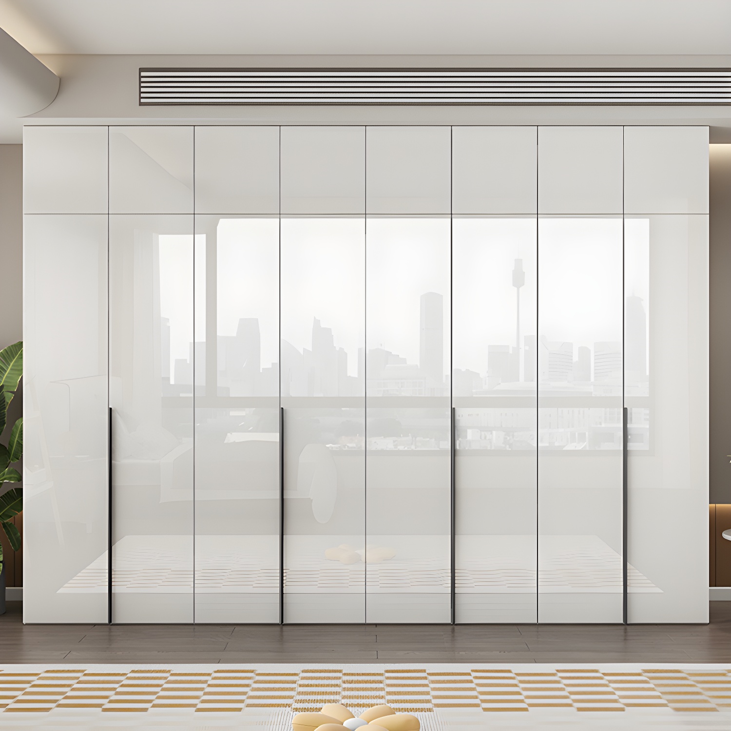 Modern White Wood Wardrobe Armoire - Drawers and Shelves Included - image 3