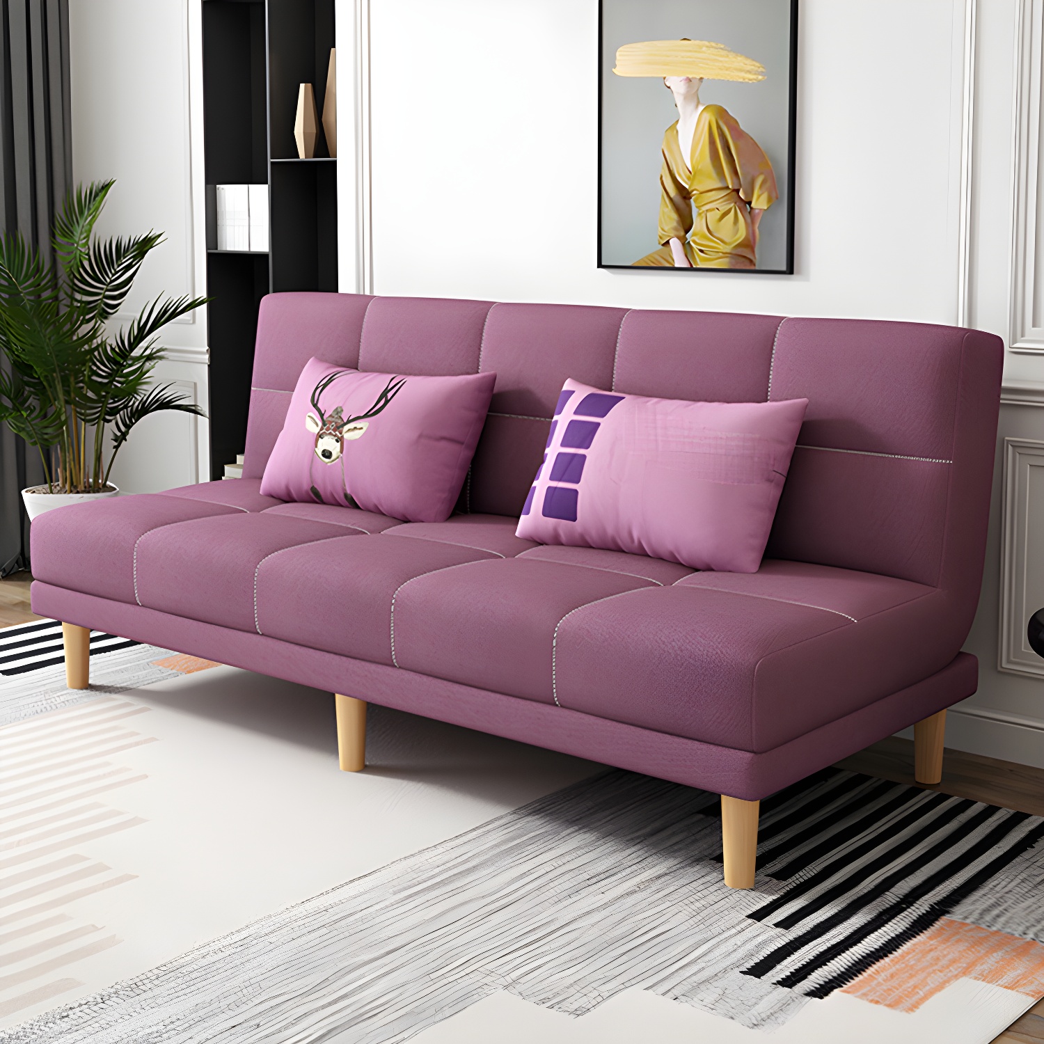 Contemporary Armless Standard Sofa Bed Dual Purpose Sofa for Living Room - image 15