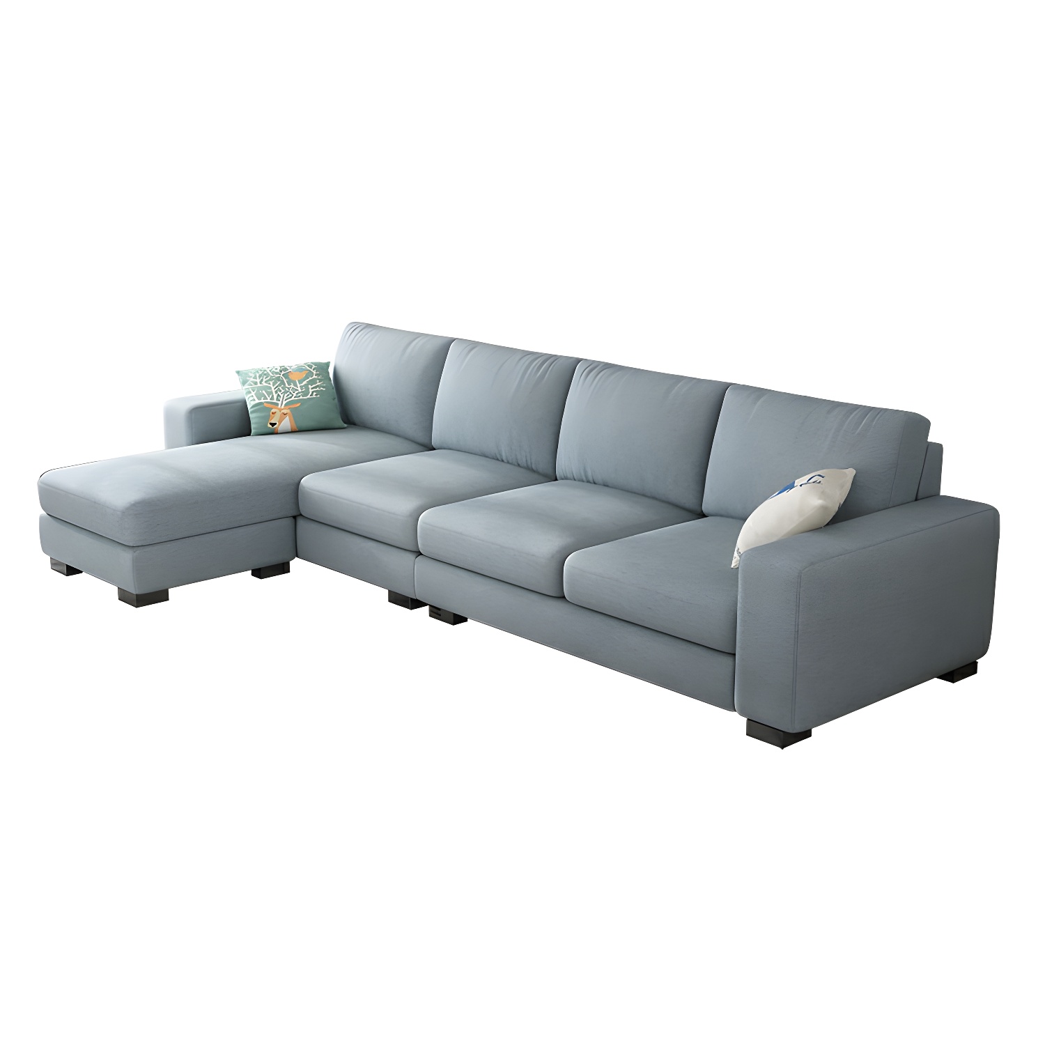 Scandinavian Wood Frame Straight Sofa with Cushion Back and Slipcover in 3 Piece Set - image 22
