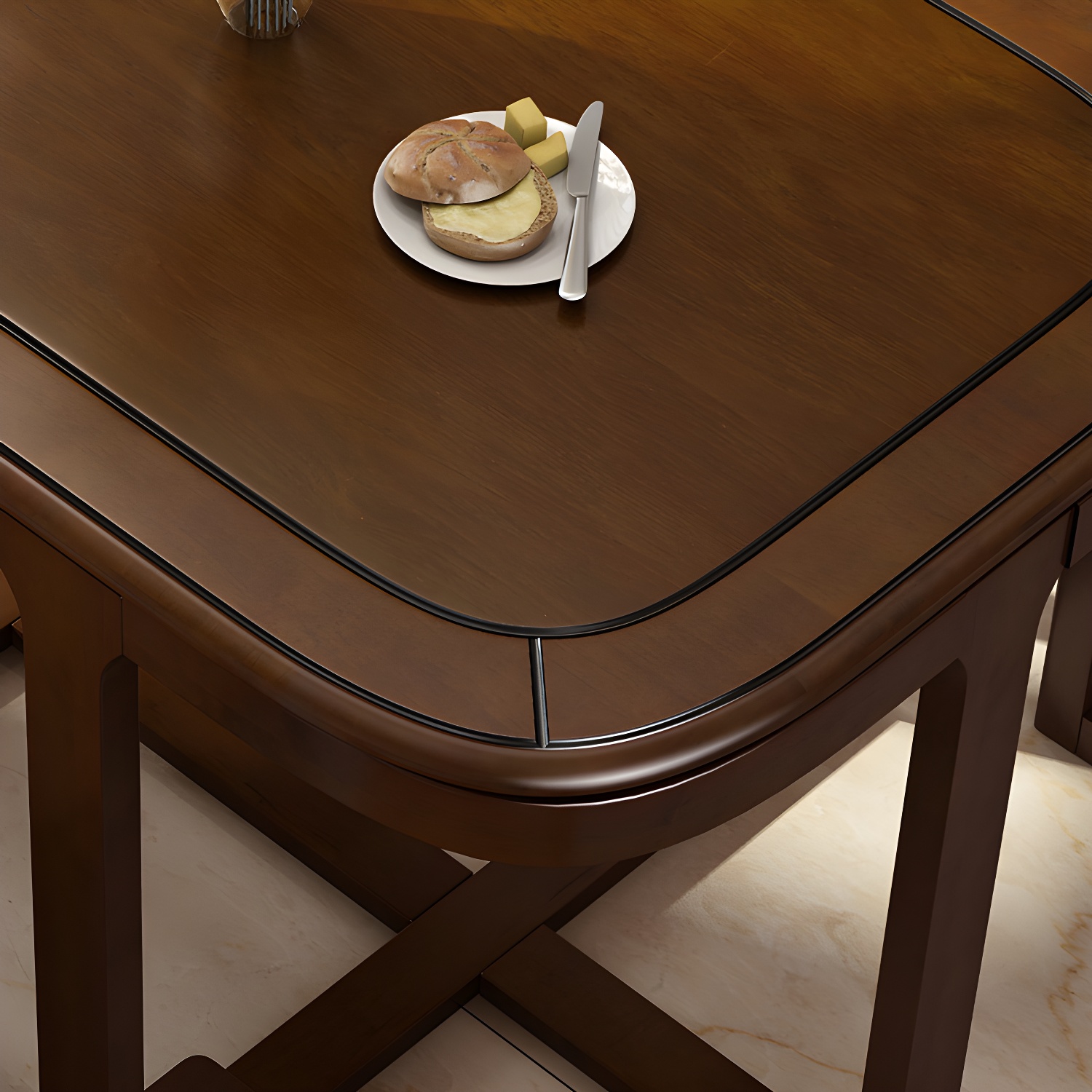 Modern Wood Dining Set in Medium Brown - Table and Chairs with Solid Wood Features - image 6