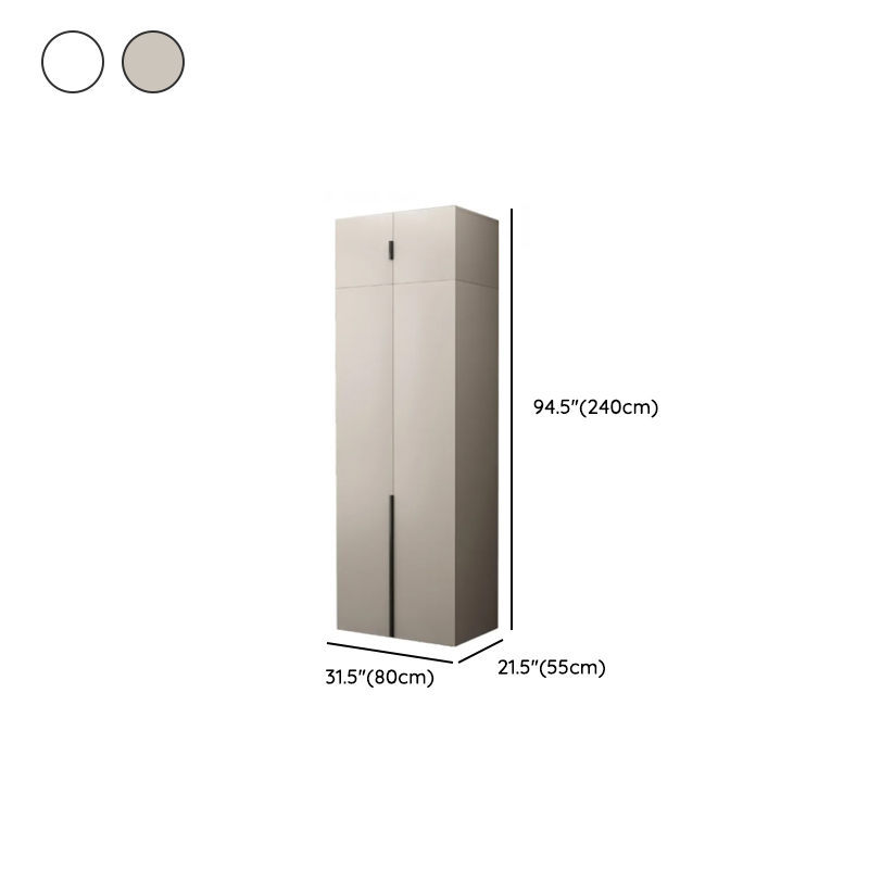 Modish Manufactured Wood Wardrobe Closet with Interior Shelves and Clothing Rod - image 9