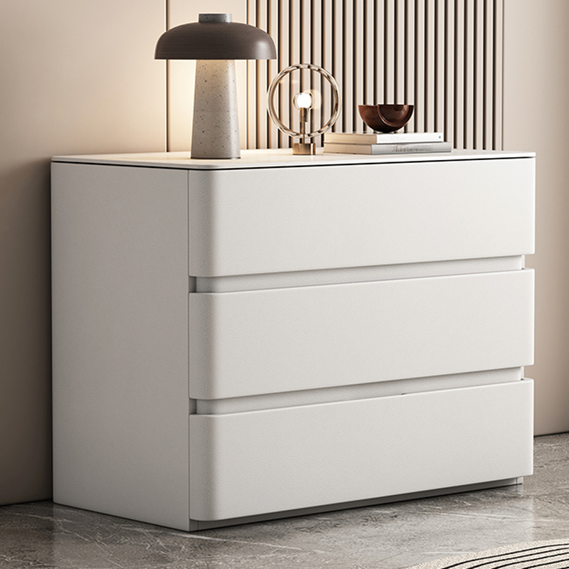 Art Deco Bedside Cabinet Nightstand with 3 Drawers and Sintered Stone Countertop - image 8