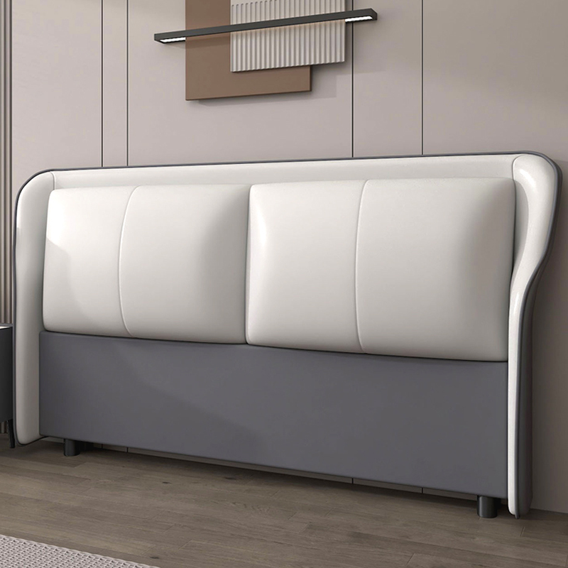 Trendy Wingback Headboard with No Distressing in Natural Wood, Rectangle Shape for Full/Queen Bed with Sponge Upholstery and Standard Height - image 8