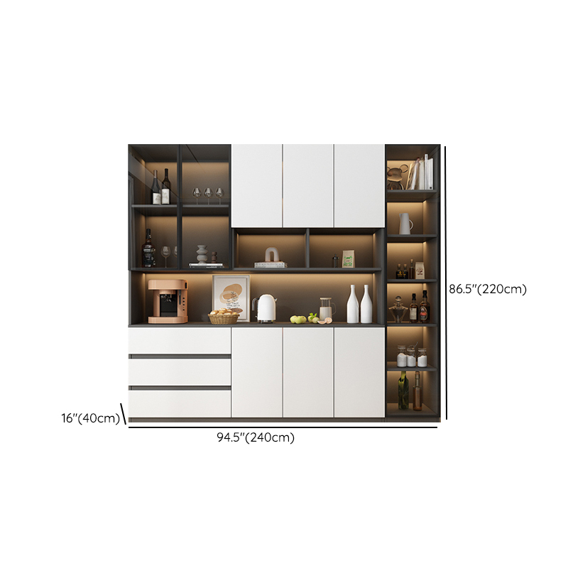 Two Toned Unclosed & Self-supporting Wide Sideboard with 2 Shelves & Benchtop - image 31