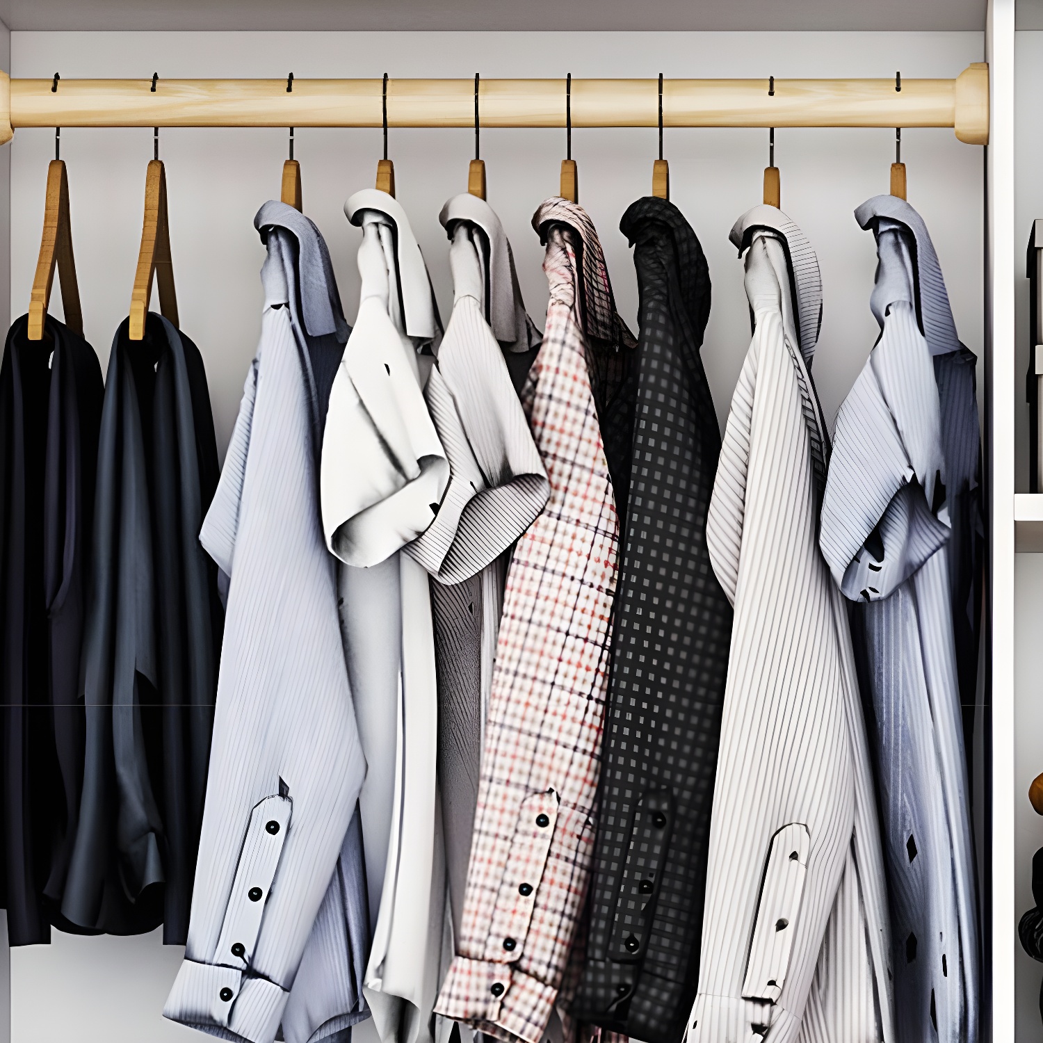 White Armoire Artificial Wood Wardrobe with Drawers and Clothes Rails Storage Cabinet - image 11