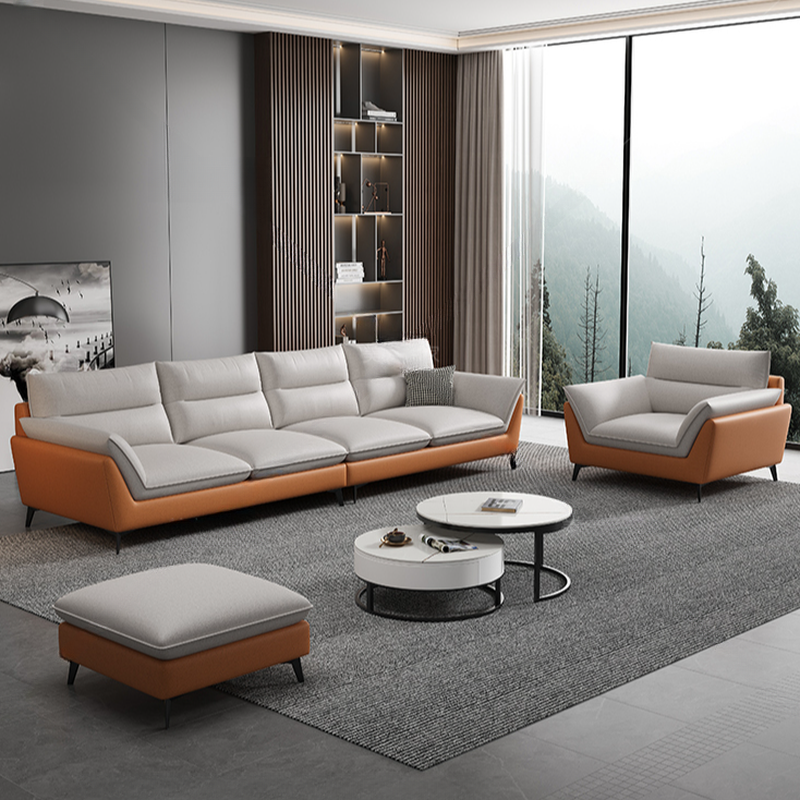 Tech ClothUpholstered Sofa Couch/Single Sofa in Chalk for Parlor with Flared Arm in a Modern Style - image 3