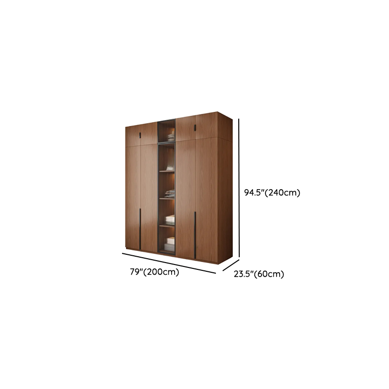 Sepia Modish Laminate Wardrobe Closet with Interior Shelves and Clothing Rod - image 19