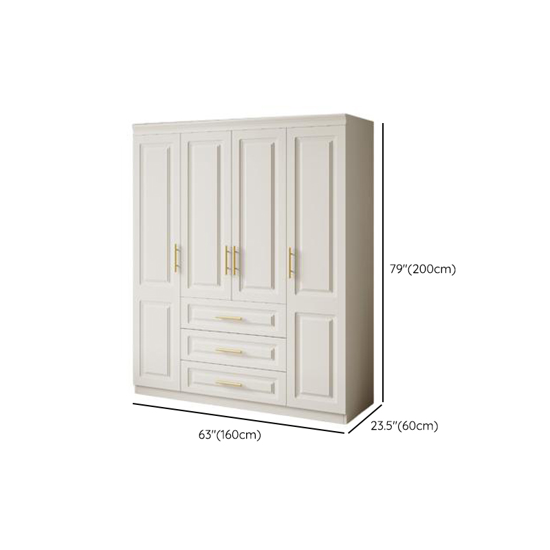 White Minimalist Laminate Wardrobe Closet with Soft Close Drawer, Soft Close Door, Interior Shelves, and Clothing Rod - image 8