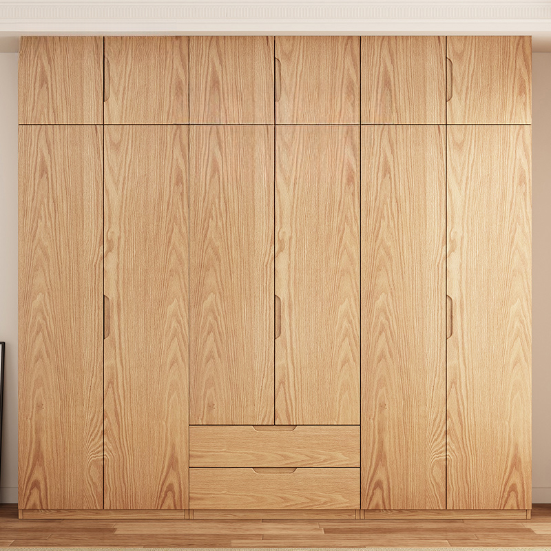 Unattached Natural Color Wardrobe/Non-Hanging Armoire with Gate