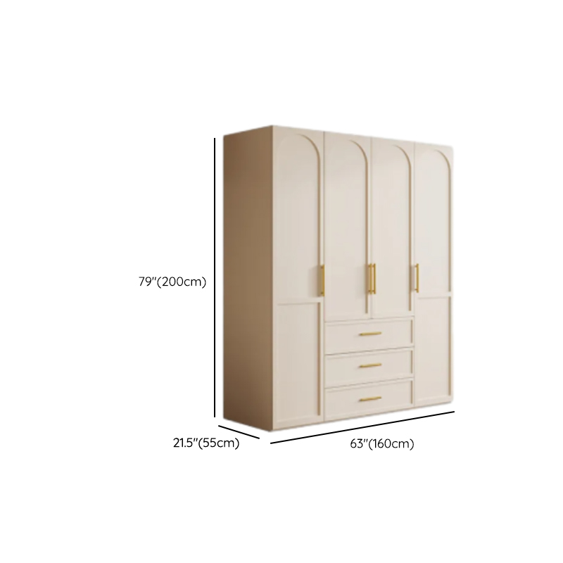 Simplistic White Detached Almirah with 3 Drawers, Interior Shelves, and Hinged Door - image 13