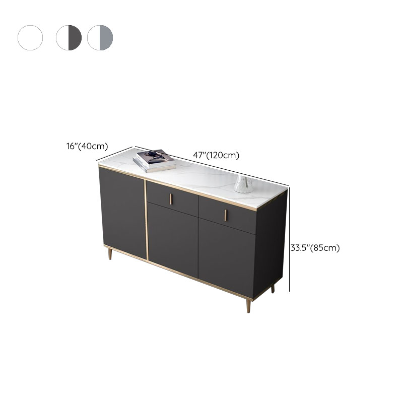 Modern Stone Buffet Sideboard with Doors and Drawers for Living Room - image 10