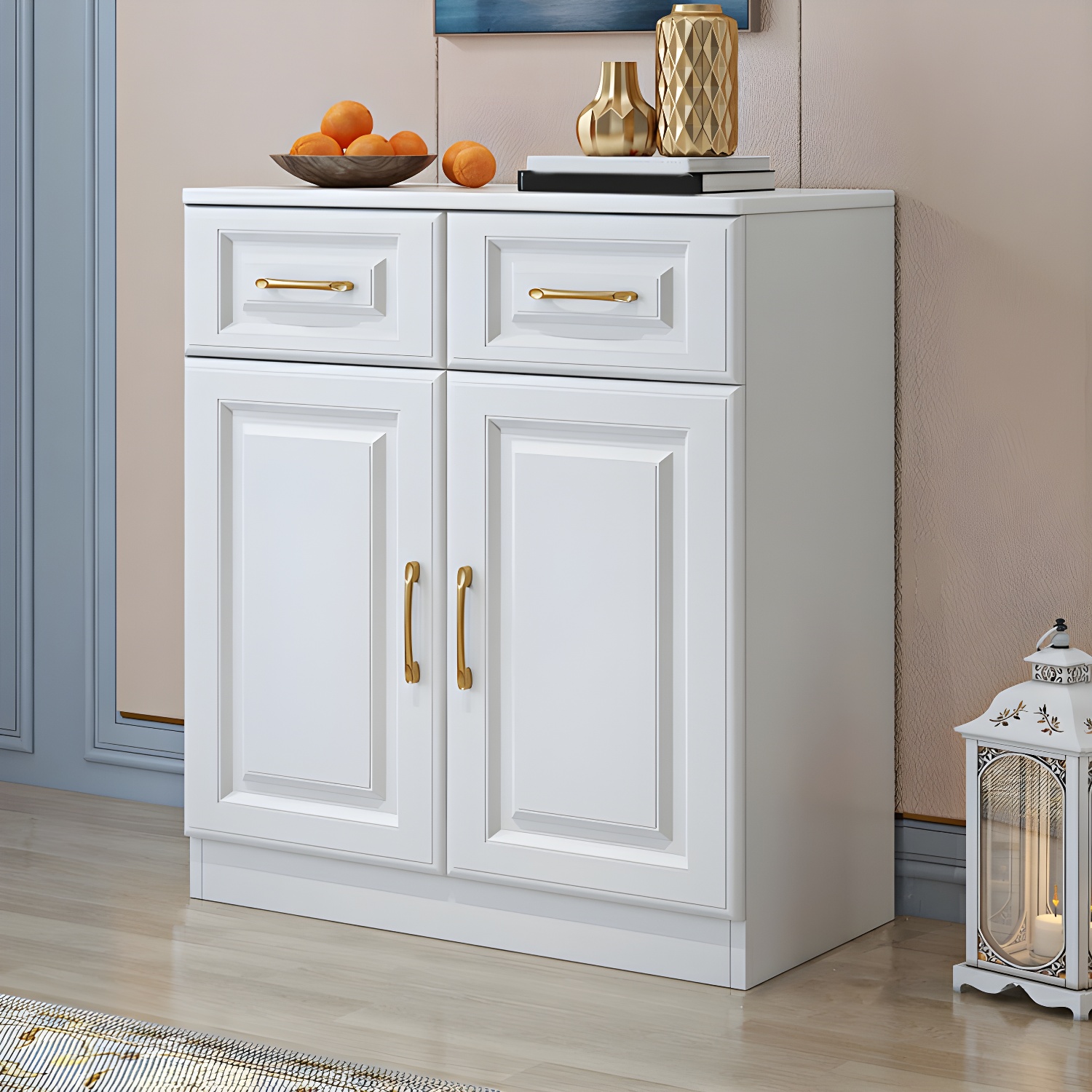 Modern Wood Buffet Sideboard with Cabinets, Drawers, and Shelves - No Distressing - image 3