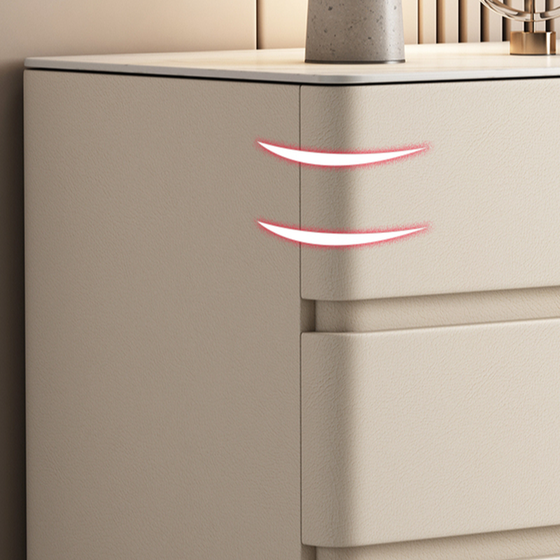Art Deco Bedside Cabinet Nightstand with 3 Drawers and Sintered Stone Countertop - image 14