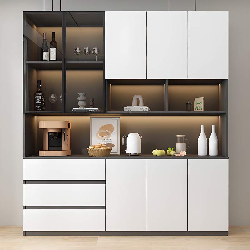 Two Toned Unclosed & Self-supporting Wide Sideboard with 2 Shelves & Benchtop - image 17