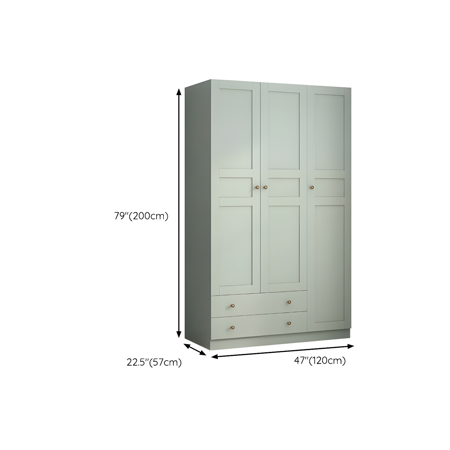 Modern Green Wood Wardrobe Armoire with Soft-Close Drawers & Clothing Rod - image 12