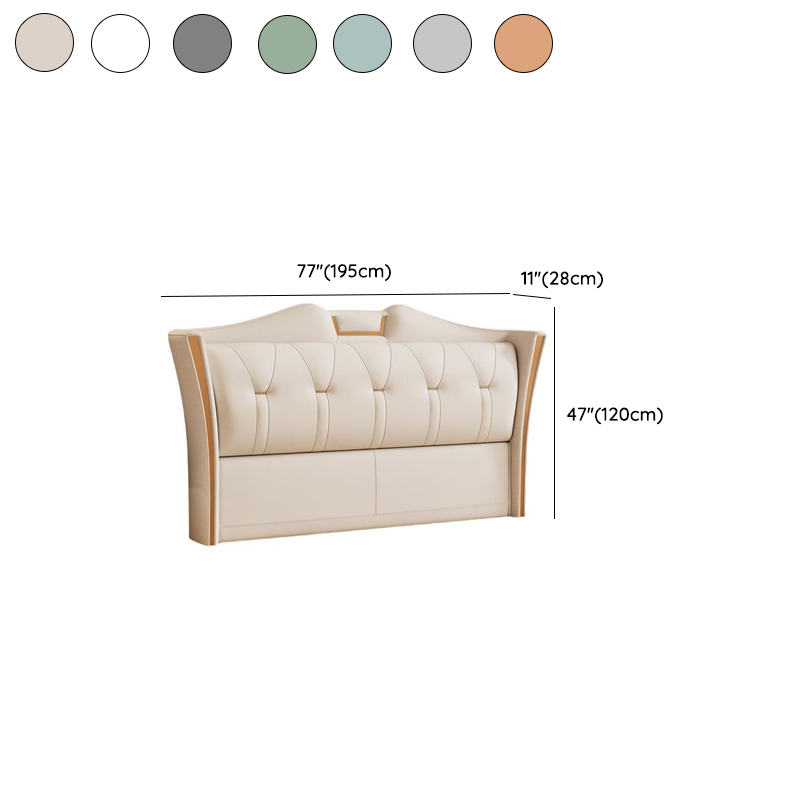 Trendy Wingback Headboard in Natural Wood with No Distressing, Camelback Shape for Queen/Full Bed, Featuring Sponge Upholstery and Standard Height - image 12
