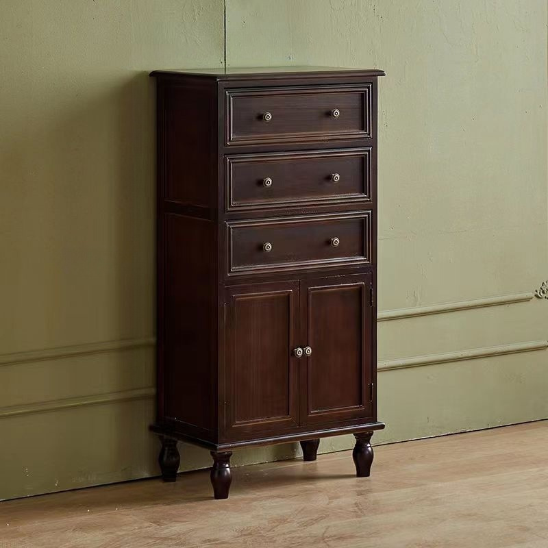 Scandinavian Narrow Metal Lingerie Chest/Semainier, Features 1 Cabinet and Included Shelves - image 4