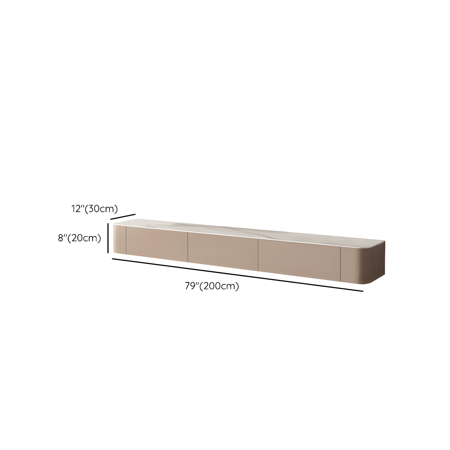 Brown Modern TV Stand with Floating Mount Design, Drawers, and Cable Management - image 11
