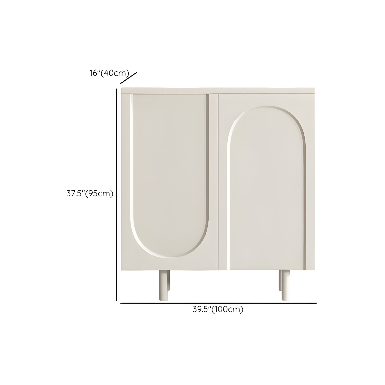Modern Living Room Manufactured Wood Buffet Sideboard in White - image 15