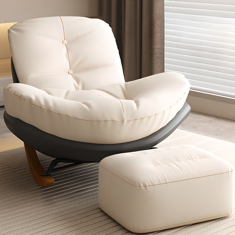 Stationary Upholstered Rocking Chair with Cushioned Rear in a Scandinavian Style, Footstool Included/Not Included - image 9