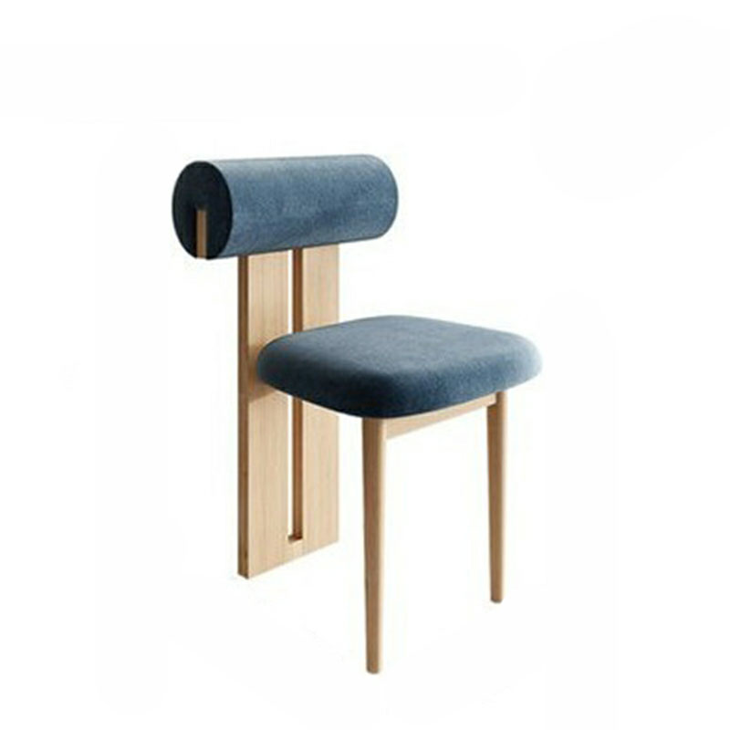 Modern Upholstered Armless Kitchen & Dining Chair, Open Back, Wood Ash, 1 Piece