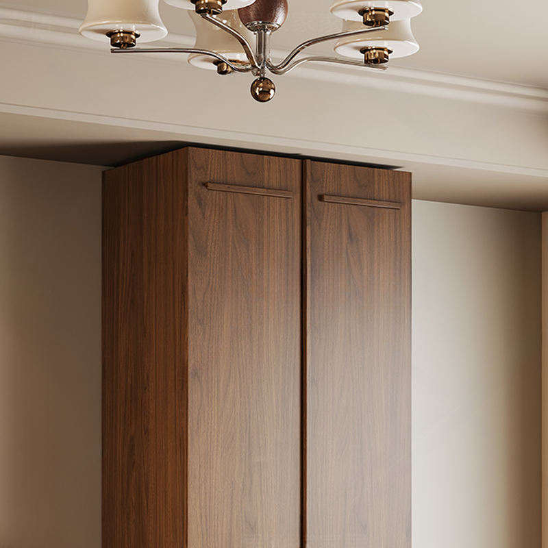 Modern Natural Wood Standalone Almirah with Soft Close Drawer and Door, Interior Shelves, and Hanging Rod - image 4