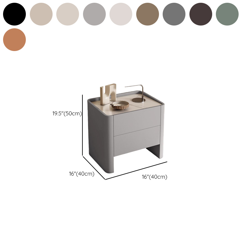 Stylish Drawer Storage Nightstand with 2 Drawers, Stone Countertop, and Leg - image 16