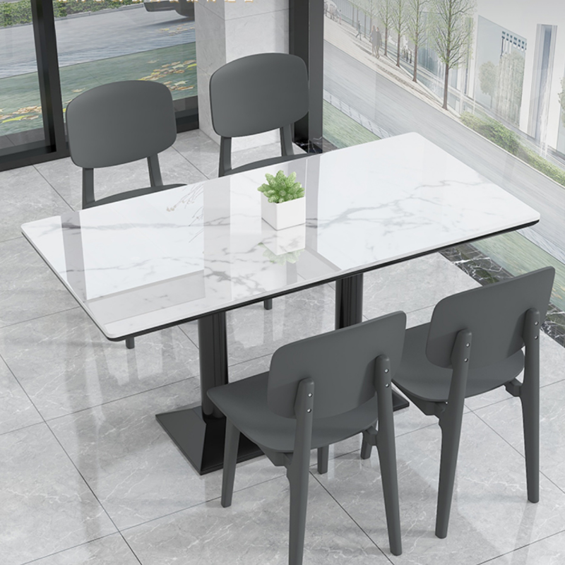 Minimalist/Luxurious Dining Table with Slate Stone Top, Fixed Table, Seats 4/2 - image 6