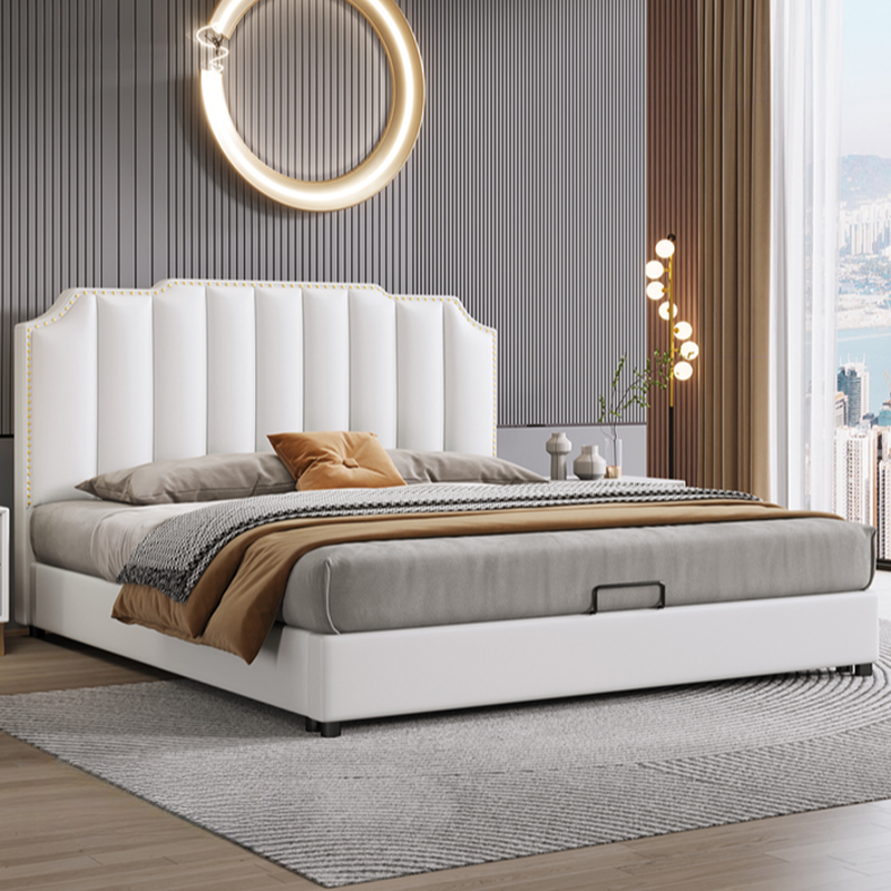 Solid Color Storage Bed/Platform Bed with Pine Wood Frame for Living Room