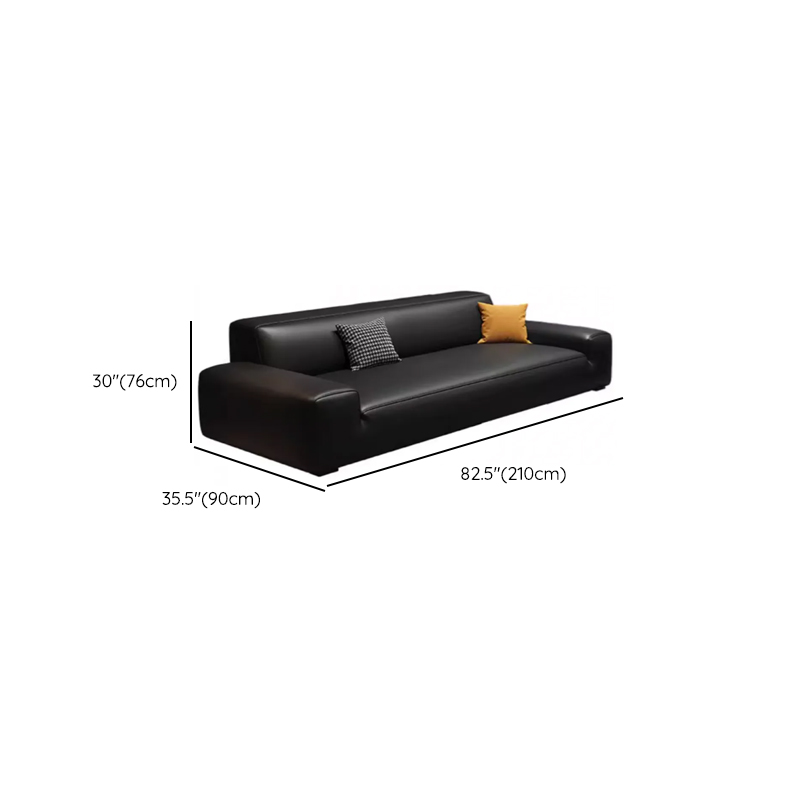 Modern Solid Color Water Resistant Sofa in Midnight Black with 6-seater Capacity and 2 Pillows - image 11