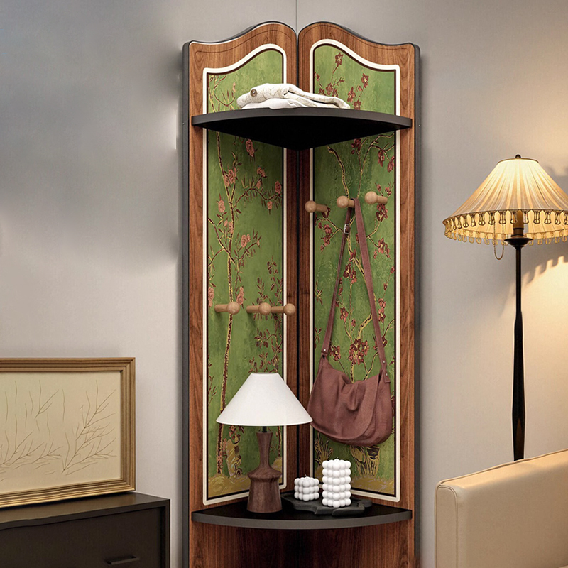Modern Simple Style Nook Decorative Cabinet with 3/4 Exterior Shelves, Lumber Countertop in Midnight Black - image 13