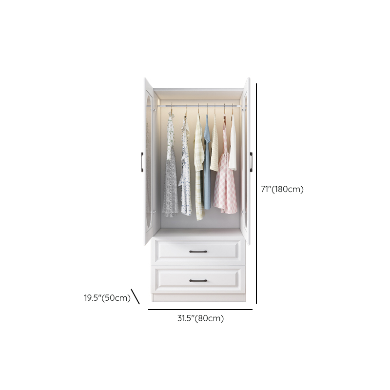 White Modish Timber Wardrobe with Soft Close Door, Interior Shelves, and Hanging Rod - image 21