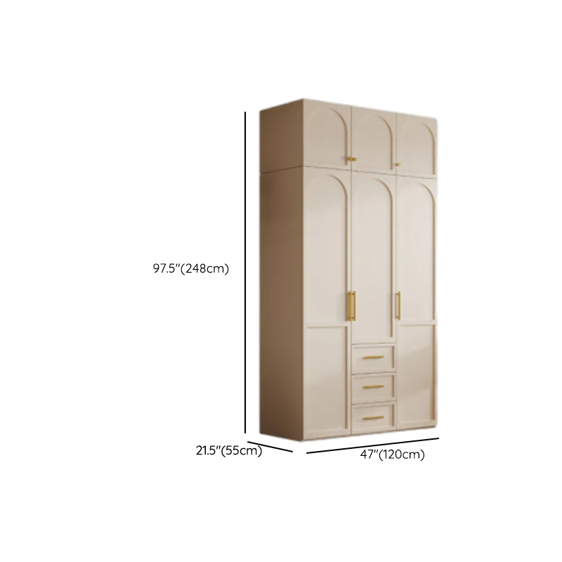 Simplistic White Detached Almirah with 3 Drawers, Interior Shelves, and Hinged Door - image 22